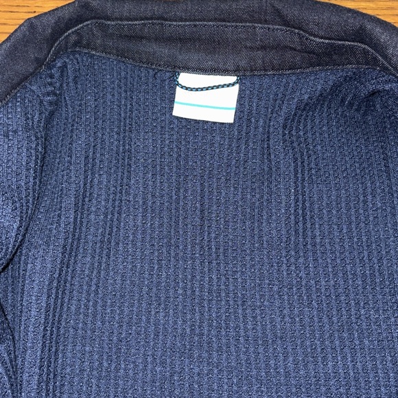 Columbia Flare Gun Trucker Jacket Dark Blue Lined Denim Men's LT Large Tall L - Picture 7 of 8